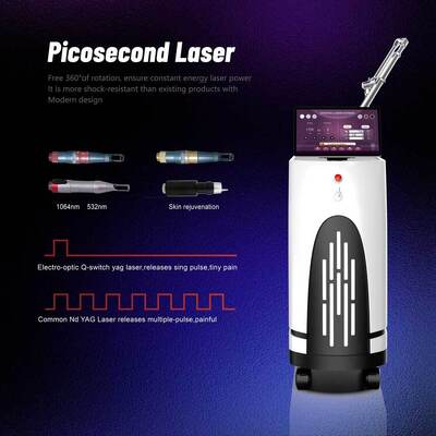 750ps Picoseconde 1064nm 755nm 532nm Q Commuté Nd Yag Laser Retrait de tatouage Picoseconde Laser Machine Prix Picoseconde Laser