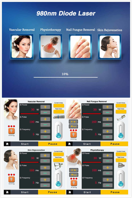 Salon de beauté machine laser à diode 980nm pour soulager la douleur / traitement vasculaire