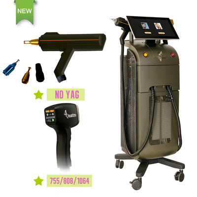 Épilation au laser à diode de 808 nm machine à éliminer les tatouages Yag pour l'épilation du visage équipement de salon de beauté