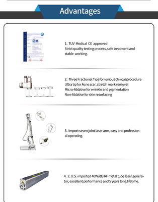 Machine de refaçage de la peau au laser par CO2 fractionné 50W pour le traitement de l' acné / élimination des cicatrices