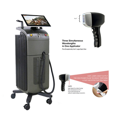 3 longueurs d'onde machine d'épilation laser 808nm 1064nm 755nm pour les femmes beauté permanente