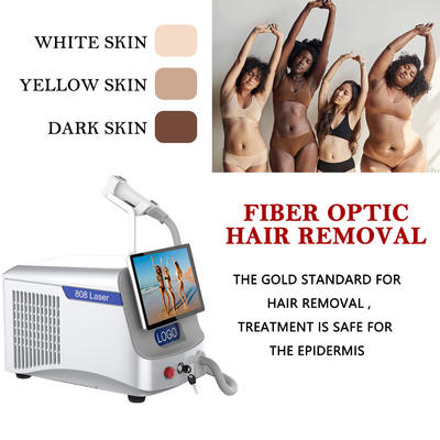 808nm machine d'épilation au laser à fibre froide 14*14mm 7*7mm Taille de la tache