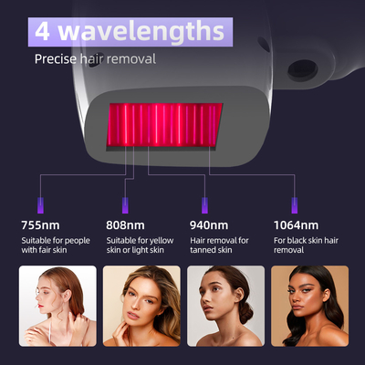 808 Diode Laser Machine d'épilation de glace 4 longueurs d'onde 1064nm Taille variable de la tache Système Android